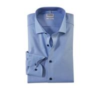 Businesshemd OLYMP "Level Five body fit", Herren, Gr. 37, N-Gr, blau (bleu), Web, Obermaterial: 97% Baumwolle, 3% Elastolefin, 2-Knopf-Manschette, Hemden (64011224-37) bleu