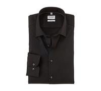 OLYMP Hemd Herren Slim Fit Langarm Baumwoll-Stretch Schwarz, 37