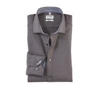 OLYMP Herren Businesshemd Langarm Level Five Body Fit, Einfarbig, Royal Kent, Anthrazit 67, Größe 38