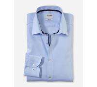 OLYMP Hemd Herren Level Five Slim Fit Langarm Baumwoll-Stretch Blau Größe 39