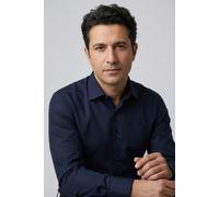 OLYMP Herren Oberhemd Langarm Level Five,Satin,366 Level 5 Body fit (15.05.2015 - F16),21 New York Kent-2,Kobalt 08,39