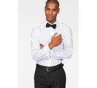 Businesshemd OLYMP "Level Five body fit", Herren, Gr. 39, N-Gr, weiß, Web, Obermaterial: 97% Baumwolle, 3% Elastolefin, unifarben, schmal, Ärmel mit Ärmelschlitz Umschlagmanschette, Hemden, Umschlagma