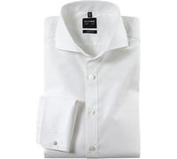 Businesshemd OLYMP "Level Five body fit", Herren, Gr. 41, N-Gr, beige (hellbeige), Web, Obermaterial: 97% Baumwolle, 3% Elastolefin, schmal, Ärmel mit Ärmelschlitz Umschlagmanschette, Hemden, Umschlag
