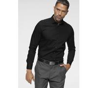 OLYMP Herren Businesshemd Langarm Level.Five.Body.fit,Einfarbig,Body fit,Royal Kent,schwarz 68,41