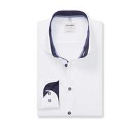 Businesshemd OLYMP "OLYMP Level Five, body fit, Royal Kent", Herren, Gr. 41, Normaler Arm, weiß, 97% Baumwolle, 3% Elastolefin, Hemden (67910162-41) weiß