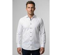 OLYMP Hemd Level Five Body-Fit Langarm Baumwoll-Stretch Twill Weiß Gr. 41
