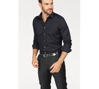 Olymp Herren Hemd LEVEL 5 BODY FIT extralange Ärmel- Gr. 44, Schwarz