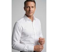 OLYMP Hemd Herren Slim Fit Langarm Baumwoll-Stretch weiß, 45
