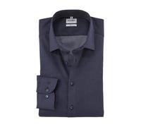 OLYMP Herren Oberhemd Langarm Level Five,Faux Uni,366 Level 5 Body fit (15.05.2015 - F16),21 New York Kent-2,Nachtblau 14,45