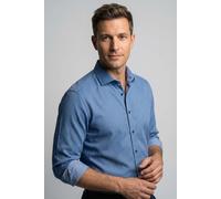 Businesshemd OLYMP "Level Five body fit", Herren, Gr. 45, N-Gr, blau, Web, Obermaterial: 97% Baumwolle, 3% Elastolefin, 2-Knopf-Manschette, Hemden (45638459-45) blau