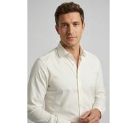 Businesshemd OLYMP "Level Five body fit", Herren, Gr. 46, N-Gr, beige (hellbeige), Web, Obermaterial: 97% Baumwolle, 3% Elastolefin, 2-Knopf-Manschette, Hemden, schlichtes Design (97060916-46) hellbei
