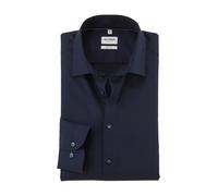 Businesshemd OLYMP "Level Five body fit", Herren, Gr. 46, N-Gr, blau (kobalt), Web, Obermaterial: 97% Baumwolle, 3% Elastolefin, klassisch, Langarm 2-Knopf-Manschette, Hemden, schlichtes Design (93679