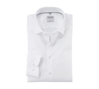 OLYMP Hemd Herren Slim Fit Langarm Baumwoll-Stretch Weiß, 46