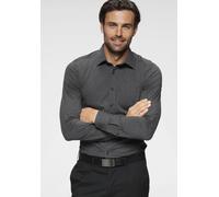 Businesshemd OLYMP "OLYMP Level Five 24/Seven, body fit, Kent", Herren, Gr. 38, Normaler Arm, anthrazit, 92% Baumwolle, 8% Elasthan, Hemden (10657823-38) anthrazit