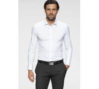 OLYMP Herren Oberhemd Langarm Level Five - Jersey Hemd, Atmungsaktives Gewebe, NY Kent Kragen, Extra Dünn - Hemden Herren - Weiss 00