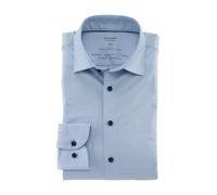 Businesshemd OLYMP "Level Five body fit Jerseyshirt", Herren, Gr. 44, N-Gr, blau (hellblau), Web, Obermaterial: 92% Baumwolle, 8% Elasthan, schmal, Hemden, in Jersey Qualität (53724916-44) hellblau