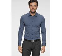 Businesshemd OLYMP "Level Five body fit Jerseyshirt", Herren, Gr. 44, N-Gr, blau (rauchblau), Web, Obermaterial: 92% Baumwolle, 8% Elasthan, schmal, Hemden, in Jersey Qualität (31506761-44) rauchblau