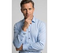 Businesshemd OLYMP "Level Five body fit Jerseyshirt", Herren, Gr. 46, N-Gr, blau (hellblau), Web, Obermaterial: 92% Baumwolle, 8% Elasthan, schmal, Hemden, in Jersey Qualität (53724916-46) hellblau