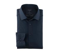 Businesshemd OLYMP "Luxor 24/Seven modern fit", Herren, Gr. 45, N-Gr, blau (marine), Web, Obermaterial: 64% Baumwolle, 27% Polyester, 9% Elasthan, Hemden, Comfort Stretch (78693344-45) marine