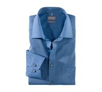 Businesshemd OLYMP "Luxor comfort fit", Herren, Gr. 41, N-Gr, blau, Web, Obermaterial: 100% Baumwolle, bequem, 1-Knopf-Manschette verstellbar, Hemden, unifarben, bügelfrei, mit Brusttasche (51351949-4