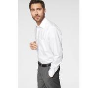 Businesshemd OLYMP "Luxor comfort fit", Herren, Gr. 42, N-Gr, weiß, Web, Obermaterial: 100% Baumwolle, unifarben, bequem, 1-Knopf-Manschette verstellbar, Hemden, Mit Brusttasche, bügelfrei (54105852-4