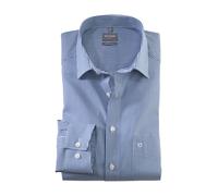 Businesshemd OLYMP "Luxor comfort fit", Herren, Gr. 47, N-Gr, blau (marine), Web, Obermaterial: 100% Baumwolle, Hemden (24622305-47) marine