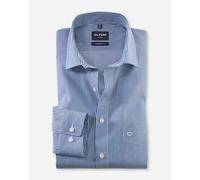 OLYMP Luxor, Bügelfreies Business Hemd, modern fit, Blau, Streifen, Kent, 37 (0746641837)