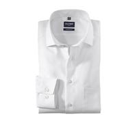 OLYMP Herren Oberhemd Luxor – Langarm, Twill, Modern Fit, Global Kent, Baumwolle – Weiß Größe 37