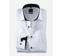 OLYMP Herren Oberhemd Langarm Luxor,Natté,modern fit,Global Kent,Weiss 00,42