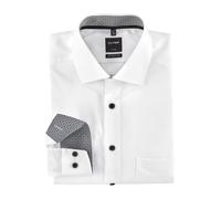Businesshemd OLYMP "Luxor modern fit" Gr. 43, Verlängerter Arm, grau (weiß, anthrazit, kontrastfarbene details) Herren Hemden Langarm mit extra langen Ärmeln (21110830-43)