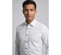 OLYMP Businesshemd »Luxor modern fit« mit extra langen Ärmeln, weiß-anthrazit-kontrastfarbene Details