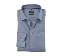 Businesshemd OLYMP "Luxor modern fit", Herren, Gr. 47, N-Gr, blau (bleu), Web, Obermaterial: 100% Baumwolle, gemustert, 2-Knopf-Manschette, Hemden, modisch gemustert (71340567-47) bleu