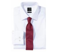 Businesshemd OLYMP "Luxor modern fit", Herren, Gr. 47, Verlängerter Arm, weiß, Web, Obermaterial: 100% Baumwolle, unifarben, Basic, tailliert, verstellbar runde 1-Knopf-Manschette mit Knöpfen, Hemden,