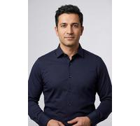 Businesshemd OLYMP "No. Six 24/Seven super slim", Herren, Gr. 39, N-Gr, blau (marine), Web, Obermaterial: 92% Baumwolle, 8% Elasthan, sehr schmal, Hemden, in bequemer Jersey-Qualität (93507611-39) mar