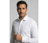 Businesshemd OLYMP "No. Six 24/Seven super slim", Herren, Gr. 39, N-Gr, weiß, Web, Obermaterial: 92% Baumwolle, 8% Elasthan, sehr schmal, Hemden, in bequemer Jersey-Qualität (21004147-39) weiß