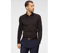 Businesshemd OLYMP "No. Six 24/Seven super slim", Herren, Gr. 42, N-Gr, schwarz, Web, Obermaterial: 92% Baumwolle, 8% Elasthan, sehr schmal, Hemden, in bequemer Jersey-Qualität (64463841-42) schwarz