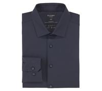 Businesshemd OLYMP "No. Six 24/Seven super slim", Herren, Gr. 43, N-Gr, blau (marine), Web, Obermaterial: 92% Baumwolle, 8% Elasthan, sehr schmal, Hemden, in bequemer Jersey-Qualität (93507611-43) mar