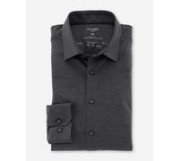 Businesshemd OLYMP "No. Six 24/Seven super slim", Herren, Gr. 43, N-Gr, grau (anthrazit), Web, Obermaterial: 92% Baumwolle, 8% Elasthan, sehr schmal, Hemden, in bequemer Jersey-Qualität (29312602-43)