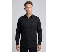 Businesshemd OLYMP "No. Six super slim", Herren, Gr. 37, N-Gr, schwarz, Web, Obermaterial: 97% Baumwolle, 3% Elastolefin, sehr schmal, Langarm, Hemden, super slim, Comfort Stretch, bügelleicht (179789