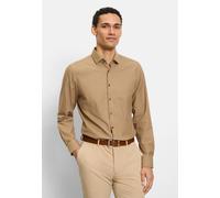 Businesshemd OLYMP "OLYMP Level Five 24/Seven, body fit, Modern Kent", Herren, Gr. 41, Normaler Arm, braun, 64% Baumwolle, 27% Polyester, 9% Elasthan, Hemden (67371132-41) braun