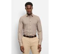 Businesshemd OLYMP "OLYMP Level Five 24/Seven, body fit, New York Kent", Herren, Gr. 41, Normaler Arm, nougat, 92% Baumwolle, 8% Elasthan, Hemden Businesshemd (89551162-41)