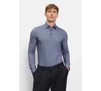 Businesshemd OLYMP "OLYMP Level Five 24/Seven, body fit, New York Kent", Herren, Gr. 42, Normaler Arm, marine, 92% Baumwolle, 8% Elasthan, Hemden (62792527-42) marine