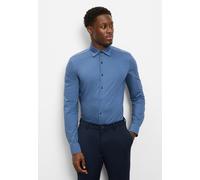 Businesshemd OLYMP "OLYMP Level Five 24/Seven, body fit, New York Kent", Herren, Gr. 43, Normaler Arm, nürnberger blau, 92% Baumwolle, 8% Elasthan, Hemden (29895710-43) nürnberger blau
