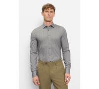 Businesshemd OLYMP "OLYMP Level Five 24/Seven, body fit, New York Kent", Herren, Gr. 44, Normaler Arm, grau, grün, 92% Baumwolle, 8% Elasthan, Hemden (83133315-44) grau, grün