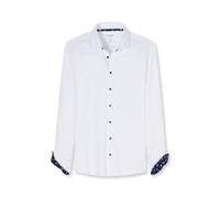 Langarmhemd OLYMP "Level Five 24/Seven", Herren, Gr. 45, N-Gr, weiß, Jersey, Obermaterial: 92% Baumwolle, 8% Elasthan, körpernah normal, 2-Knopf-Manschette, Hemden, Businesshemd, body fit, Modern Kent