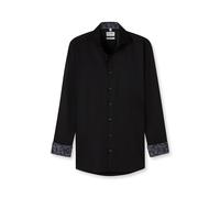 Businesshemd OLYMP "OLYMP Level Five, body fit, Businesshemd, Royal Kent", Herren, Gr. 42, Normaler Arm, schwarz, 97% Baumwolle, 3% Elastolefin, Hemden (73715218-42) schwarz