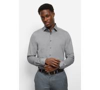 Businesshemd OLYMP "OLYMP Level Five, body fit, New York Kent", Jungen, Gr. 42, Normaler Arm, grau, grün, 97% Baumwolle, 3% Elastolefin, Hemden (70223442-42) grau, grün