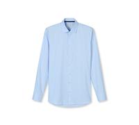 Businesshemd OLYMP "Level Five body fit", Herren, Gr. 37, N-Gr, blau (bleu), Web, Obermaterial: 97% Baumwolle, 3% Elastolefin, körpernah, 2-Knopf-Manschette, Hemden (96454027-37) bleu