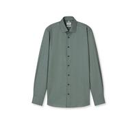 Businesshemd OLYMP "OLYMP Level Five, body fit, New York Kent", Herren, Gr. 40, Normaler Arm, grau, grün, 100% Baumwolle, Hemden (68454332-40) grau, grün