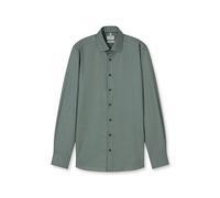 Businesshemd OLYMP "OLYMP Level Five, body fit, New York Kent mit extra langem Arm", Herren, Gr. 40, Normaler Arm, grau, grün, 100% Baumwolle, Hemden (17118608-40) grau, grün